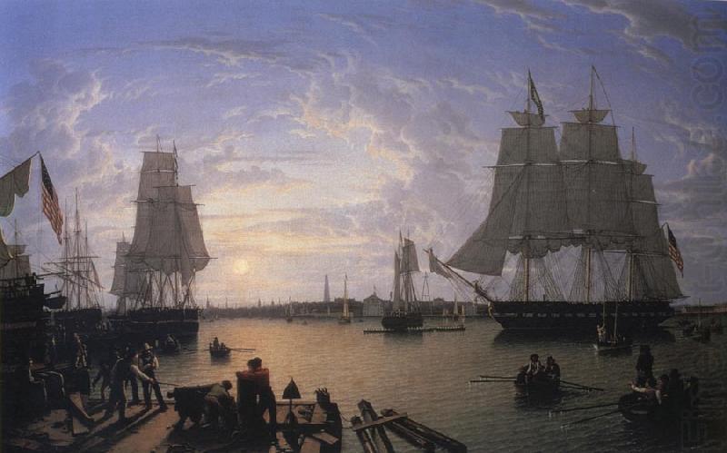 Robert Salmon The Boston Harbor from Constitution Wharf china oil painting image